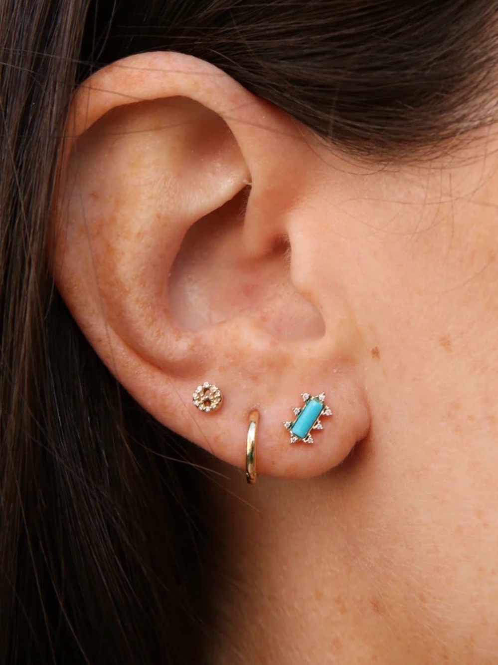 Mosaic Studs with Turquoise (pair)